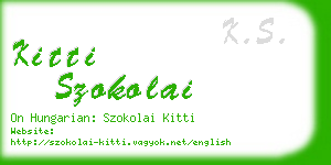 kitti szokolai business card